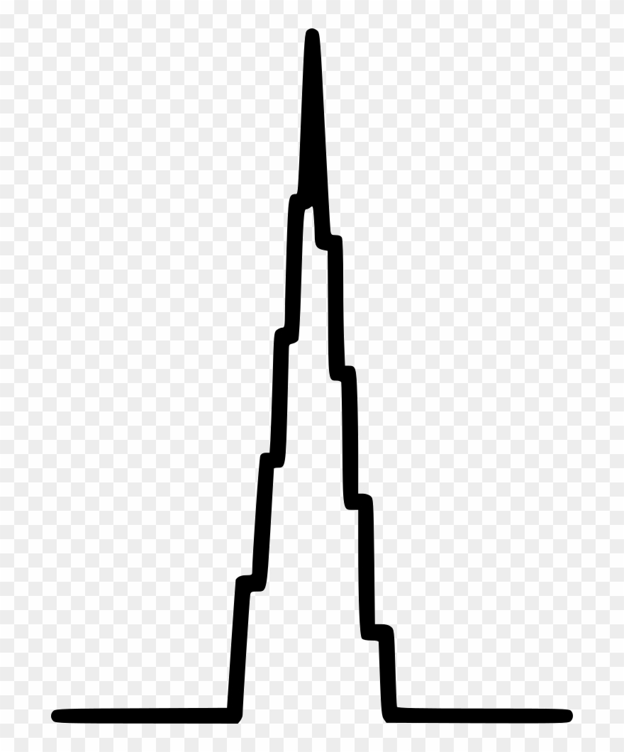 Dubai Tower Svg Png Icon Free Download - Burj Khalifa Clipart Black And White Transparent Png