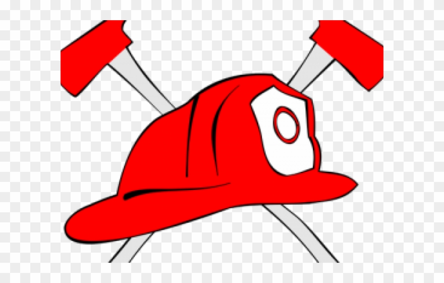 Fire Department Helmet And Axe Clipart