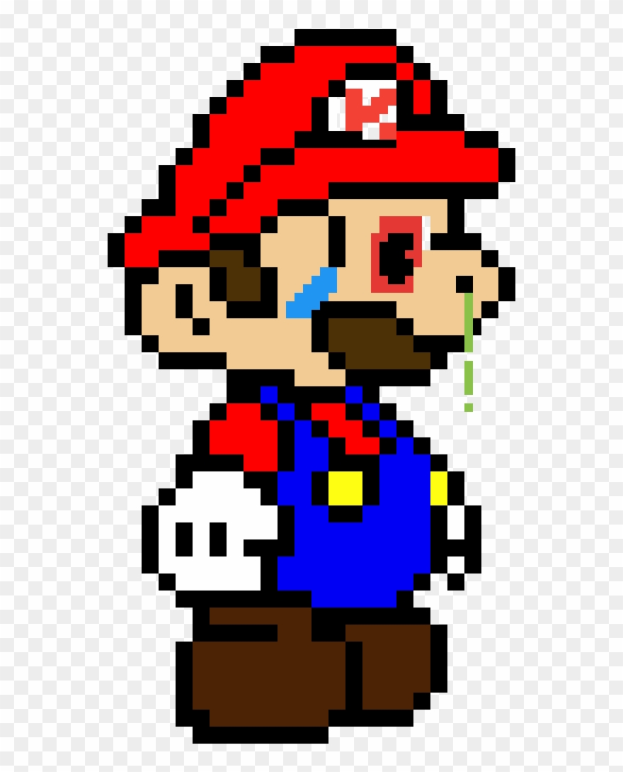 Sick Mario - Paper Mario Pixel Art Clipart
