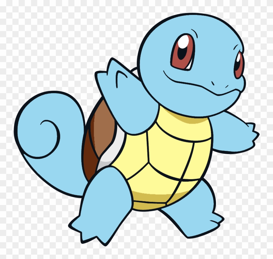 Tiny Turtle Pokemon Squirtle Hides In Its Shell For - Pokemon Squirtle Coloring Page Clipart