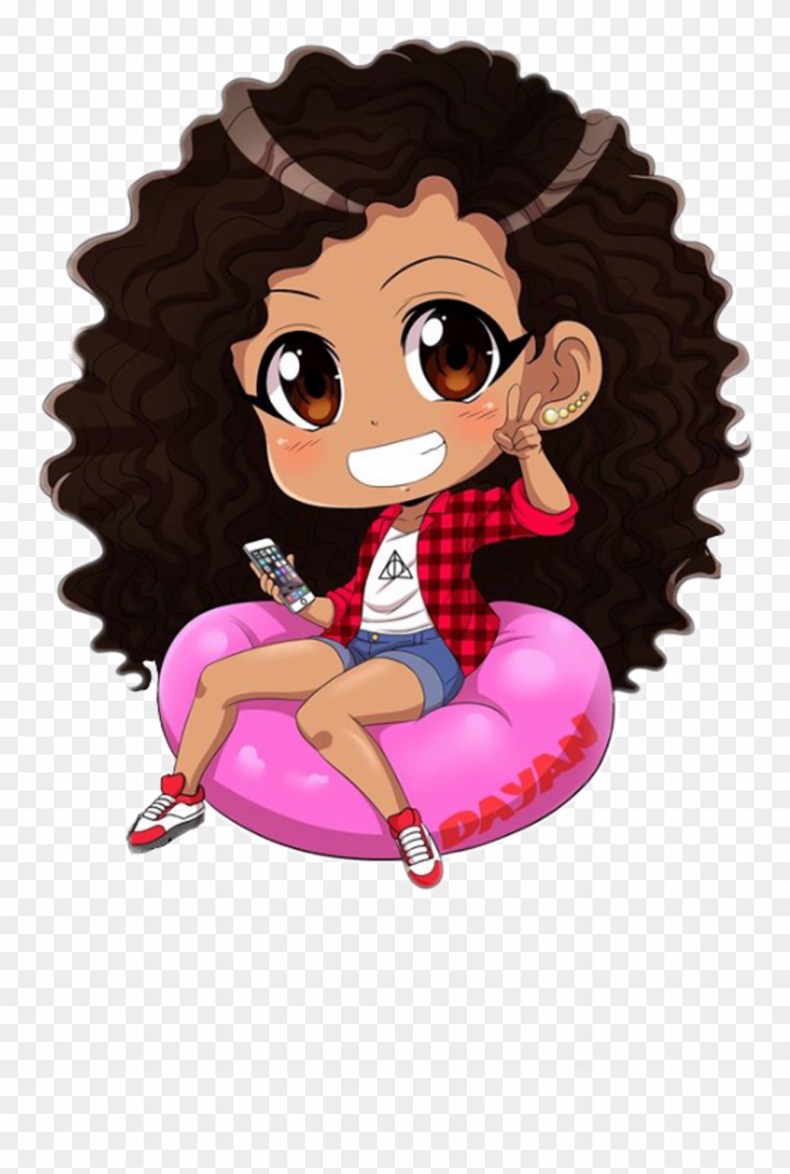 #chibi #curlyhair #curlyhairdontcare #curly #anime - Black Anime Girl With Curly Hair Clipart