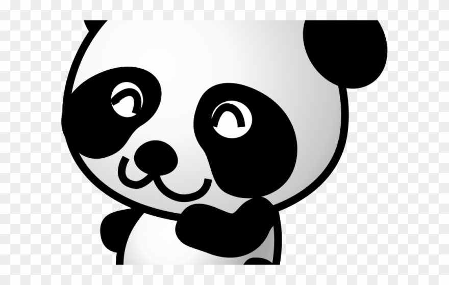 Giant Clipart Panda Bear - Panda Mignon Dessin Noir Et Blanc - Png Download