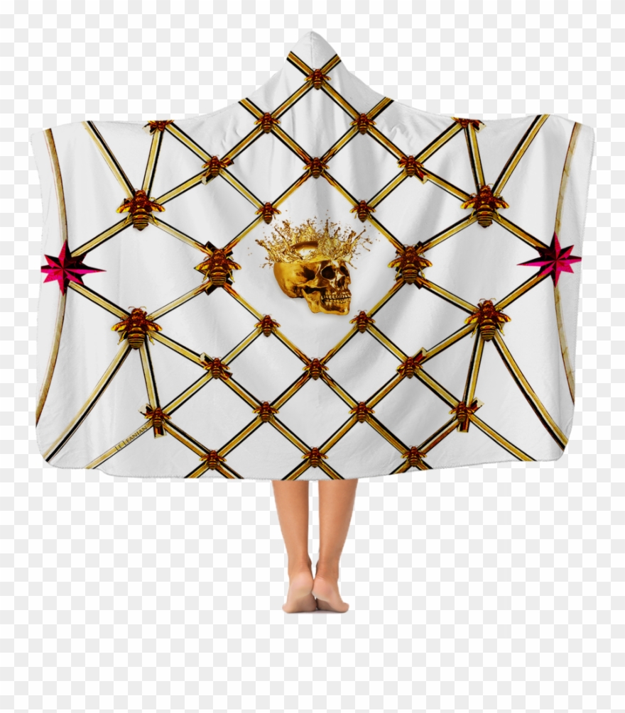 Skull And Honeycomb Magenta Stars Classic Hooded Blanket - Circle Clipart