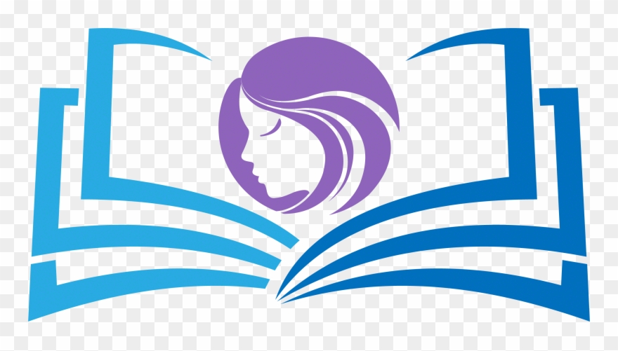 Women Portrait On A Book - Girl Face Clipart