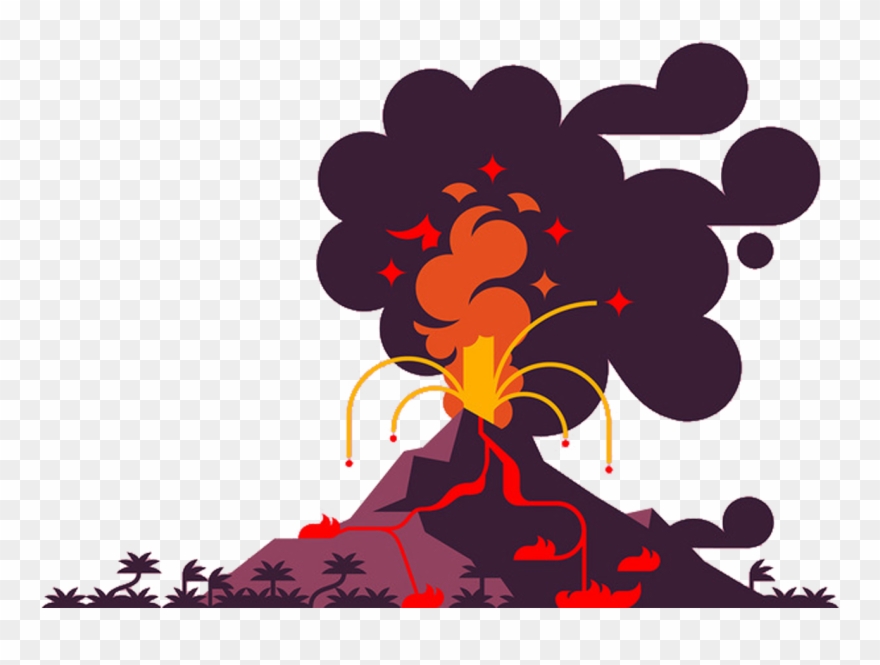 Hey Graphic Design Painted - Volcano Graphic Design Clipart