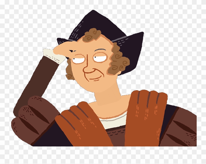 Christopher Columbus Searching - Cartoon Clipart