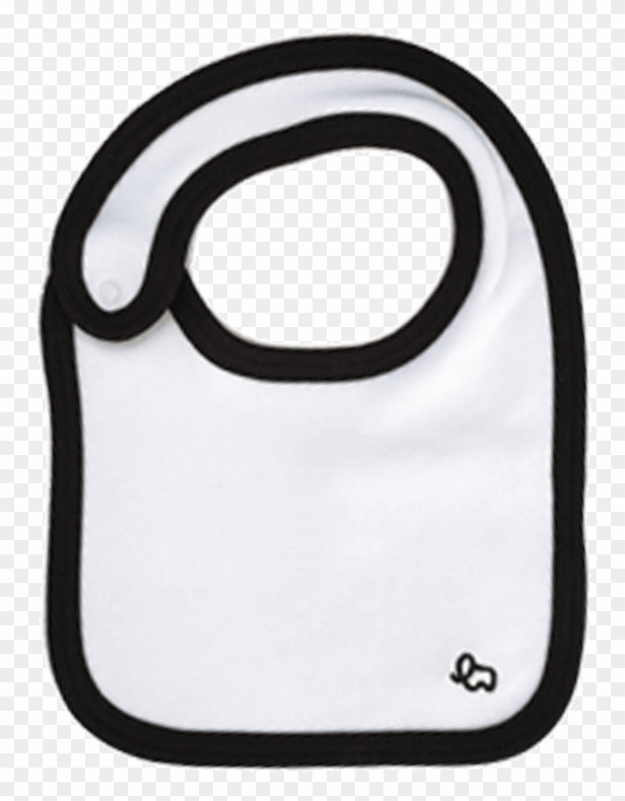 Solid White Bib With Black Trim - Bag Clipart
