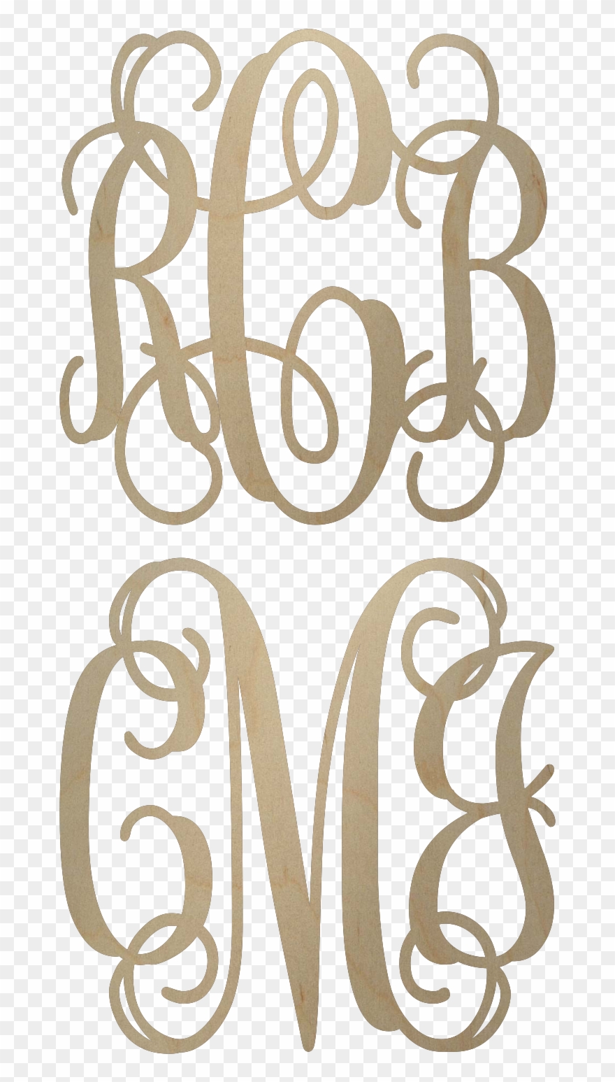Wooden Monograms Initials Wall - Jca Monogram Clipart