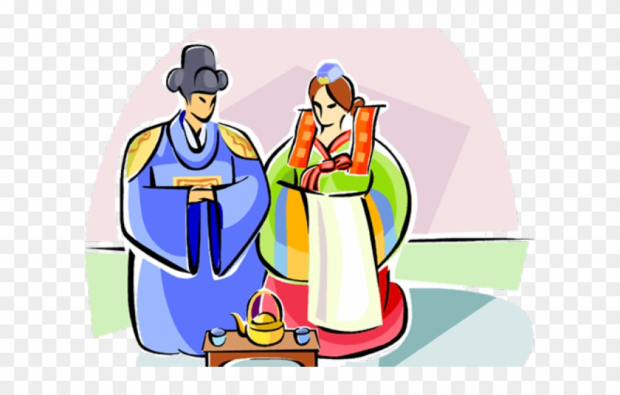 Korean Clipart Korean Wedding - 韓国 結婚 式 イラスト - Png Download
