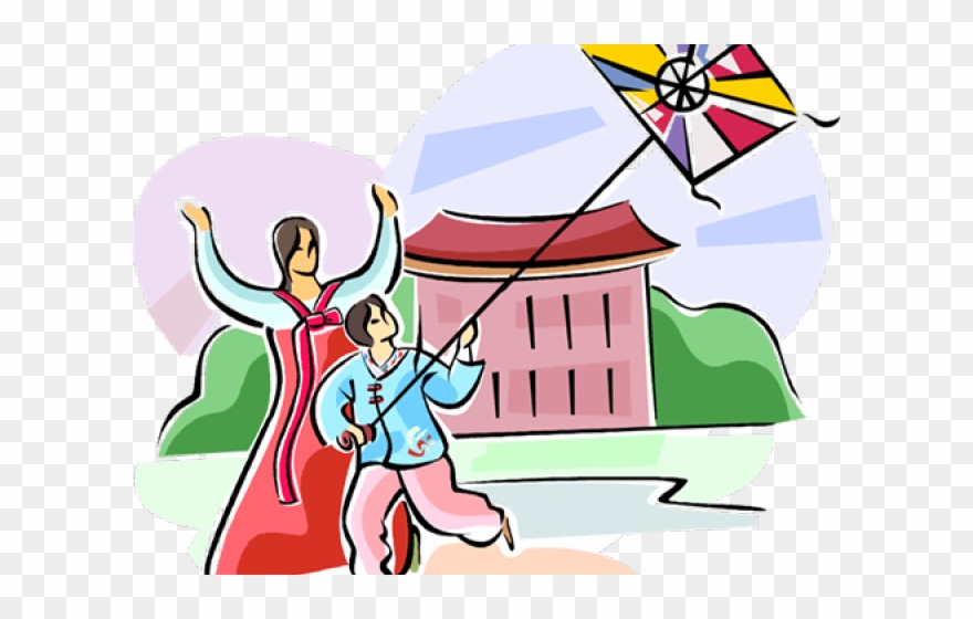 Korean Clipart Kite - Cartoon - Png Download