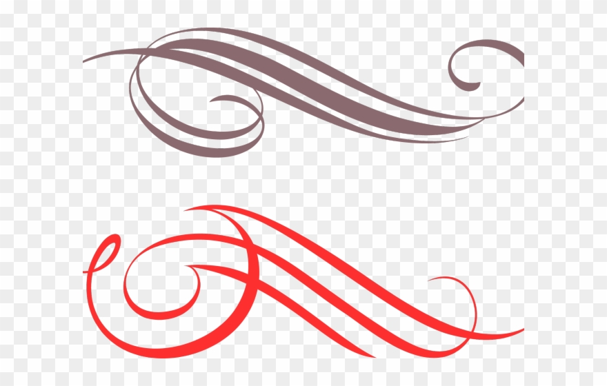 Calligraphy Clipart Swoosh - Art Line Curve - Png Download