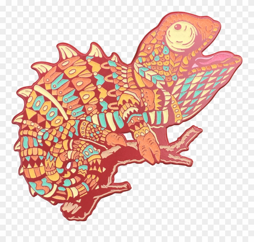 Ruby Chameleon Pin Clipart
