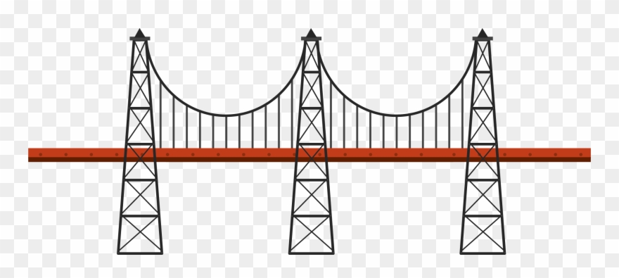 Cartoon Vector Transprent Png - Suspension Bridge Clipart