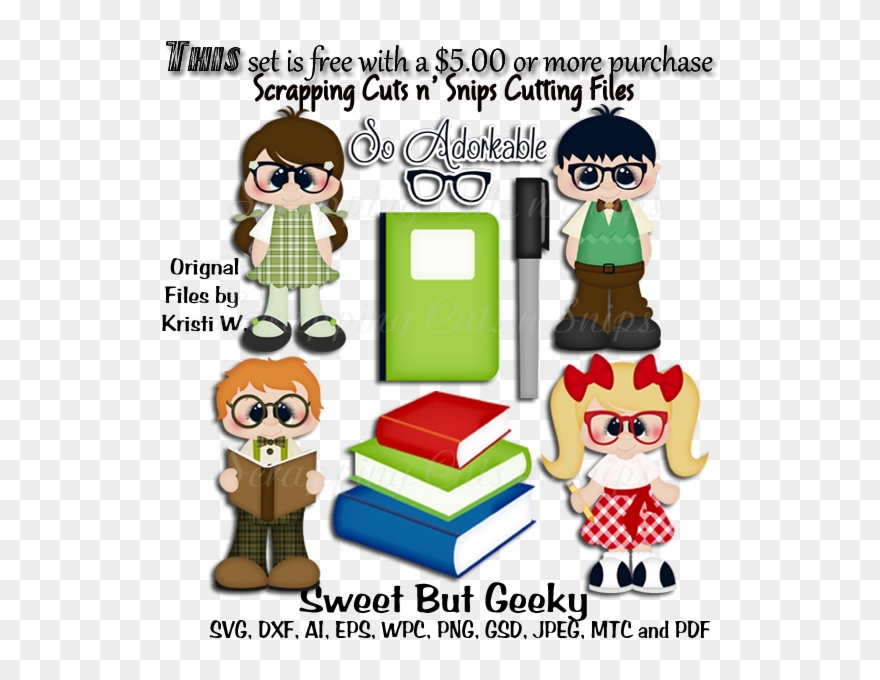 Sweet But Geeky Cutting File Sets - Cartoon Clipart