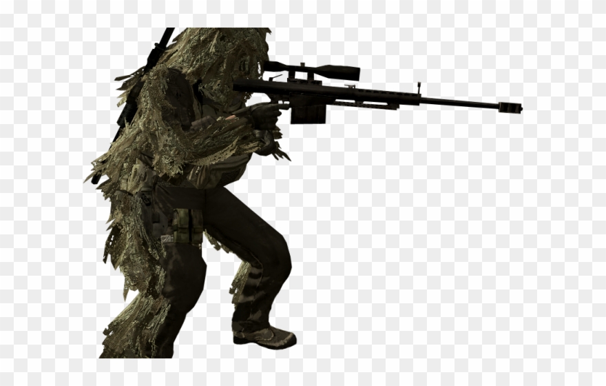 Sniper Clipart Call Duty - Ghillie Suit Sniper Png Transparent Png