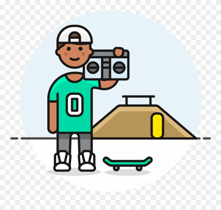 22 Boombox Male African American - Cartoon Clipart