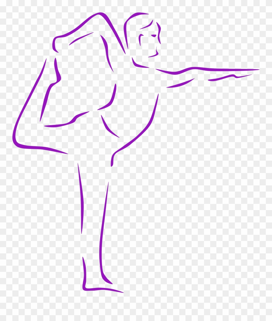 Silhouette Of A Man With A Raised Leg - Yoga Clip Art - Png Download