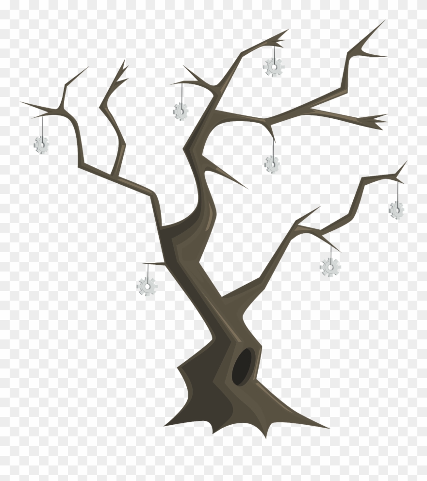 Dead Tree Clipart Scary - Arvore Seca Vetor - Png Download