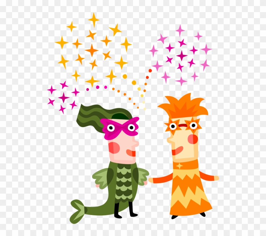 Vector Illustration Of Carnival Of Venice With Venetian - Mardi Gras Clip Art - Png Download