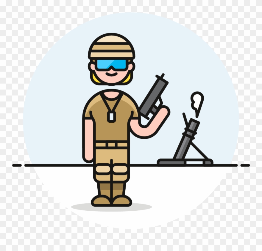02 Soldier Field Uniform Female Caucasian - Cartoon Clipart