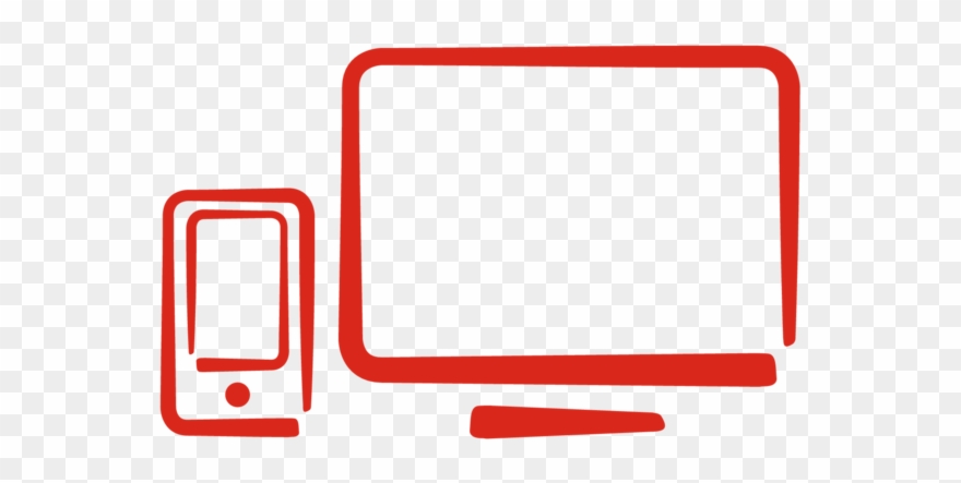 Icon Of A Smartphone And A Monitor, Demonstrating Our Clipart