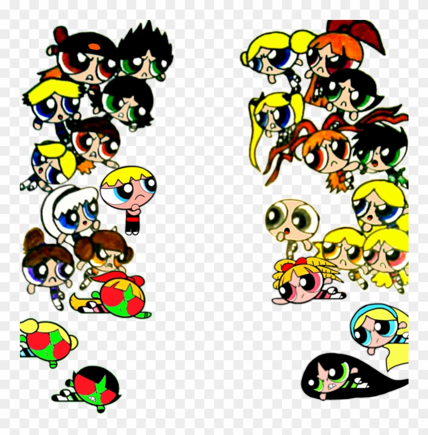 Powerpuff Characters Shocked Clipart