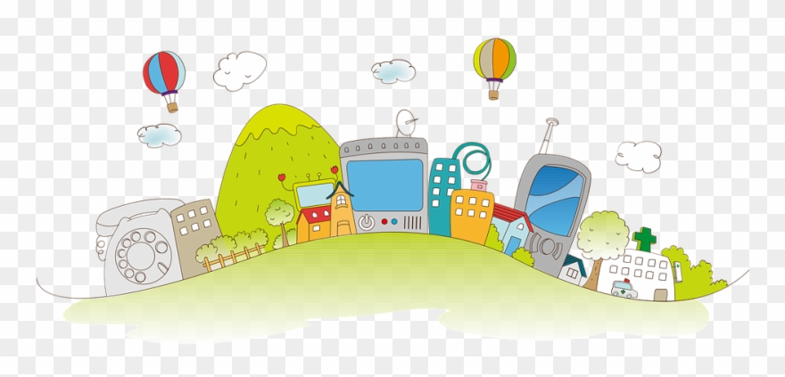 Homes Vector Neighborhood - Town Cartoon Png Clipart