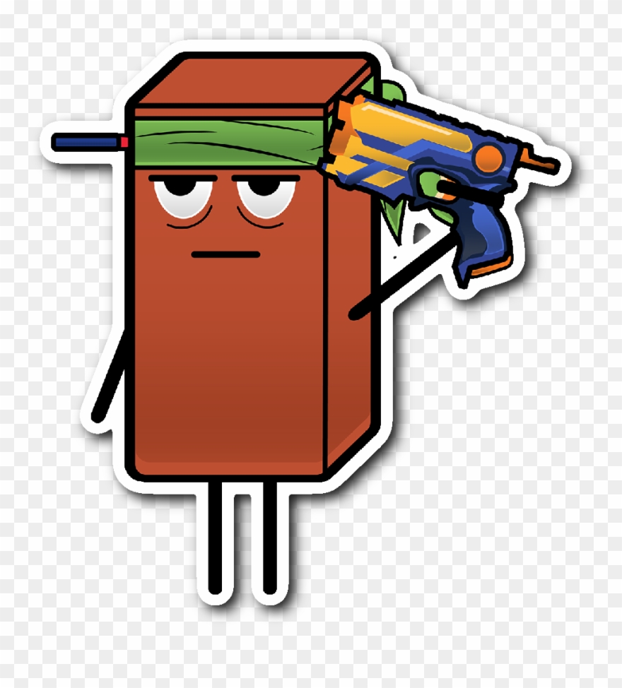 Zombie Hunter Headshot Brick Vinyl Sticker Clipart