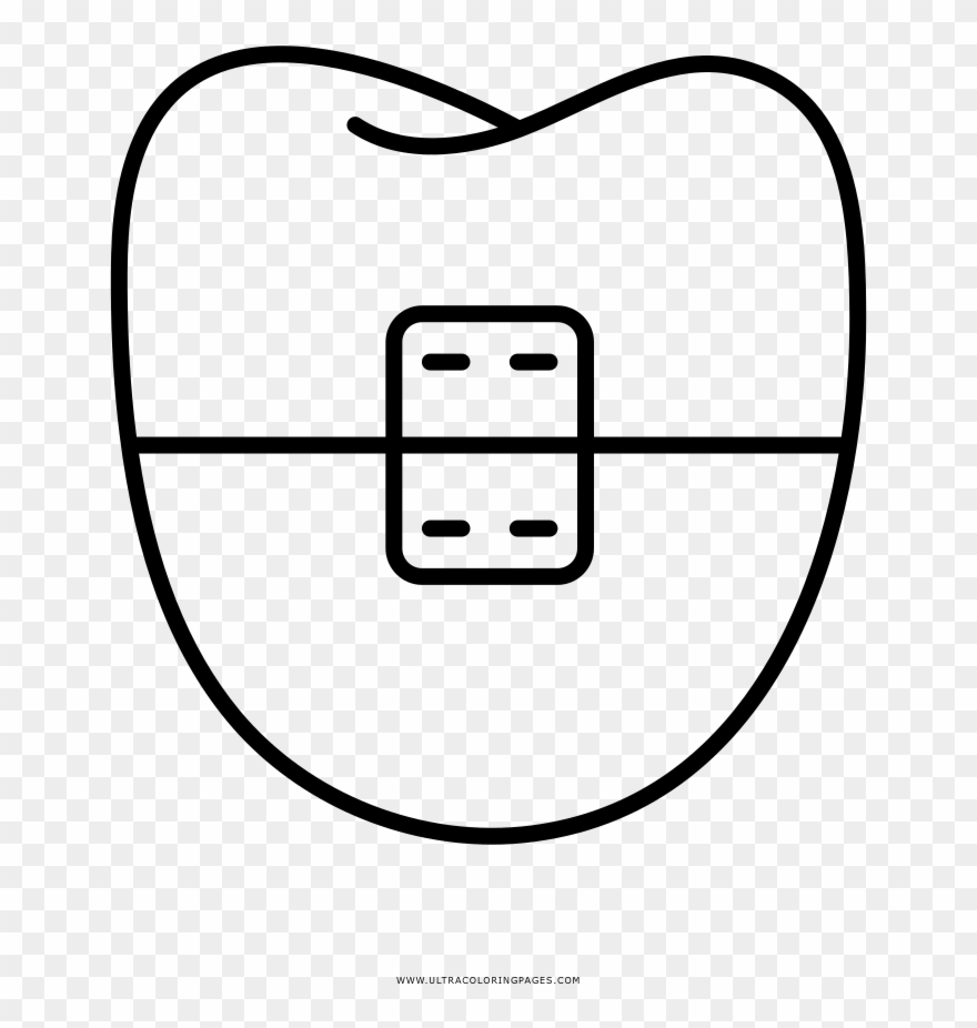 Braces Coloring Page - Heart Clipart
