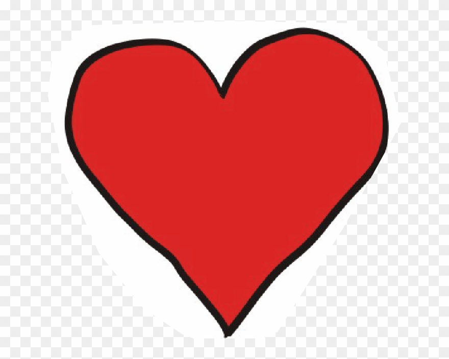 Red Heart With Black Outline - Heart Clipart