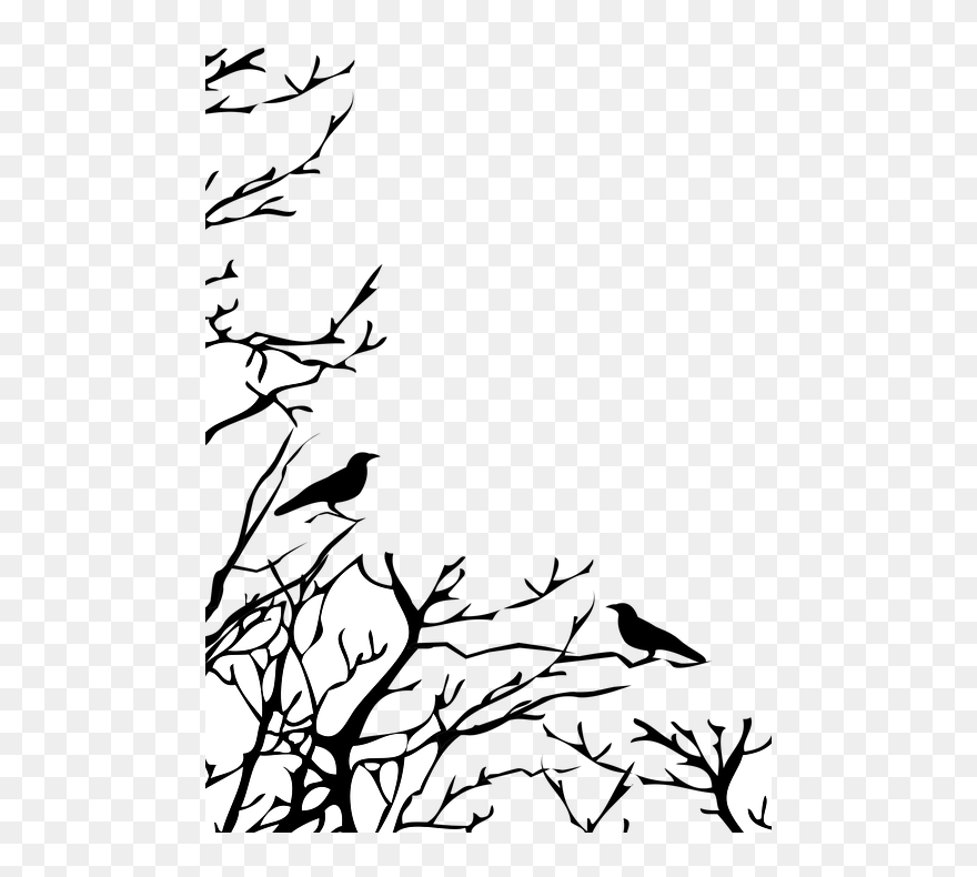 Drawn Raven Tree Branch - Crow On A Tree Png Clipart
