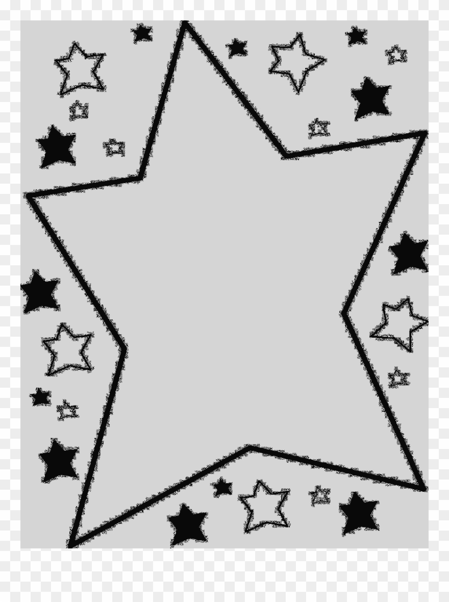 Free Clip Art Borders Stars Free Clipart Stars Borders - Clip Art Star Border Black And White - Png Download