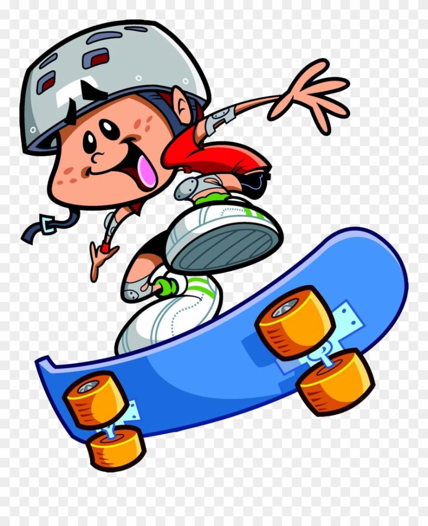 Skateboarding Cartoon Clip Art - Skateboard Design Cartoon Character - Png Download