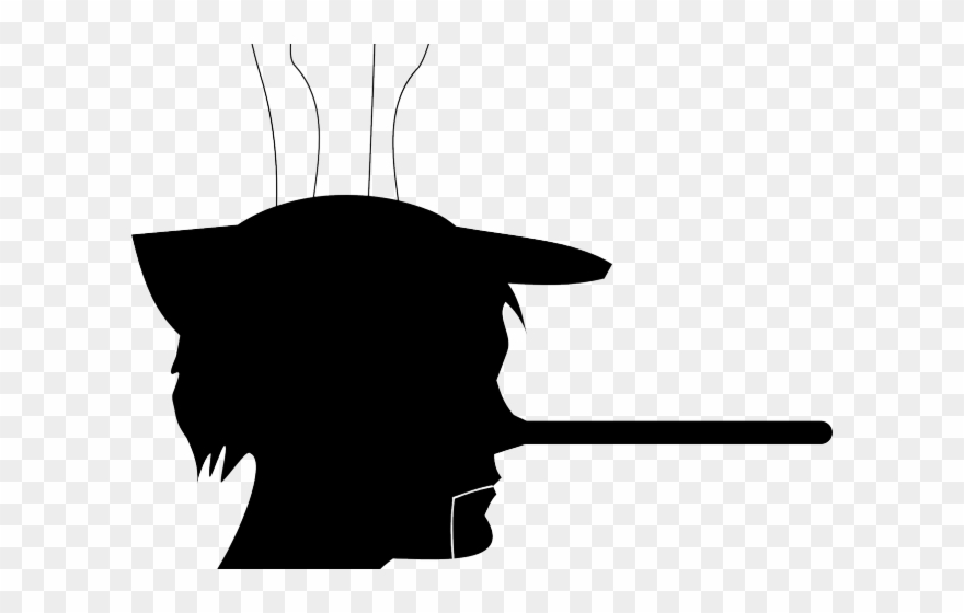 Lies Clipart Big Nose - Pinocchio Silhouettes - Png Download