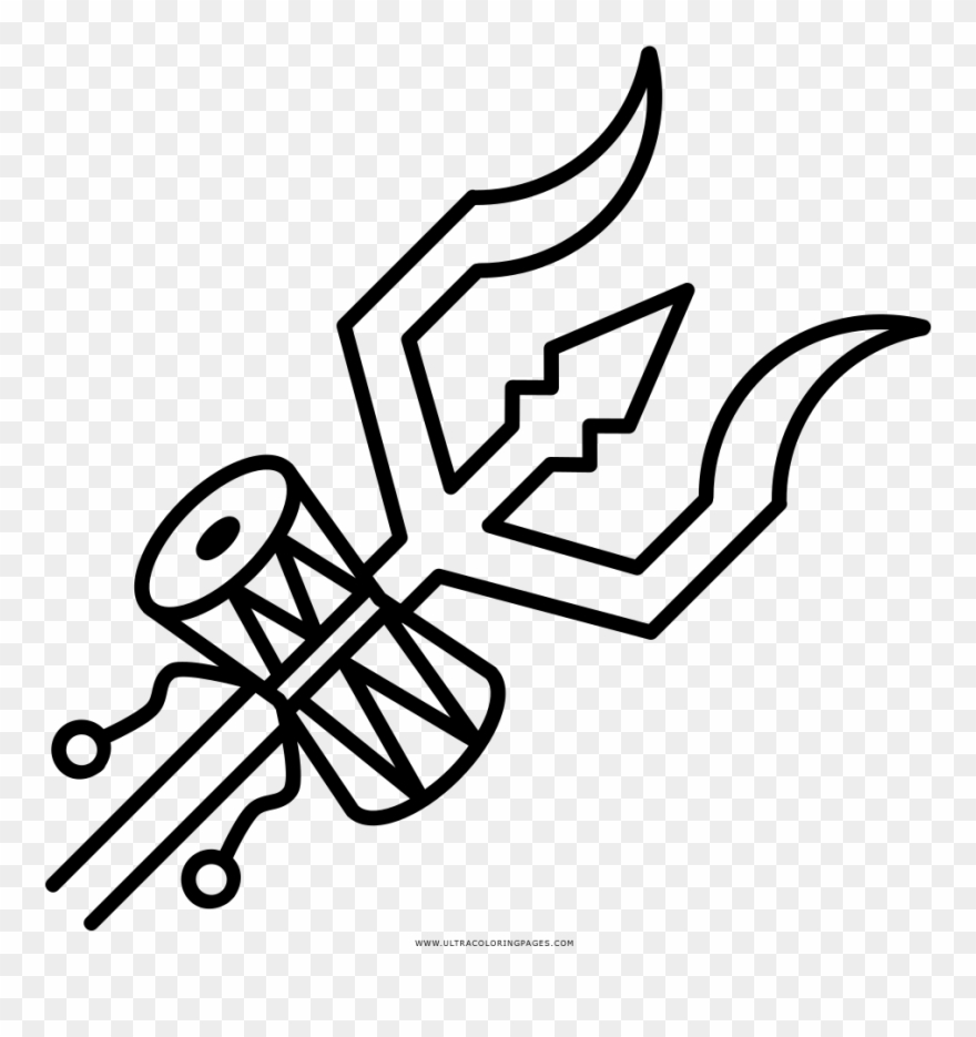 Trident Coloring Page - Disegni Tridente Poseidone Da Colorare Clipart