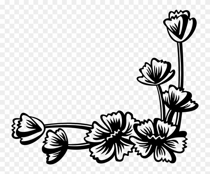 Ornamental Vintage Corner - Hibiscus Clipart