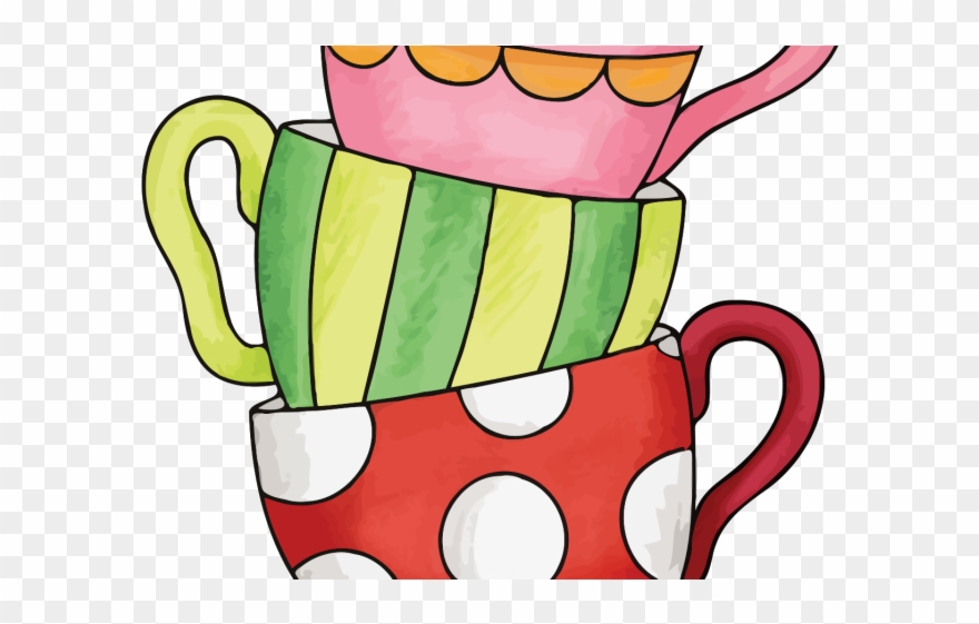 Tea Set Clipart Transparent - Stacked Tea Cup Clip Art - Png Download