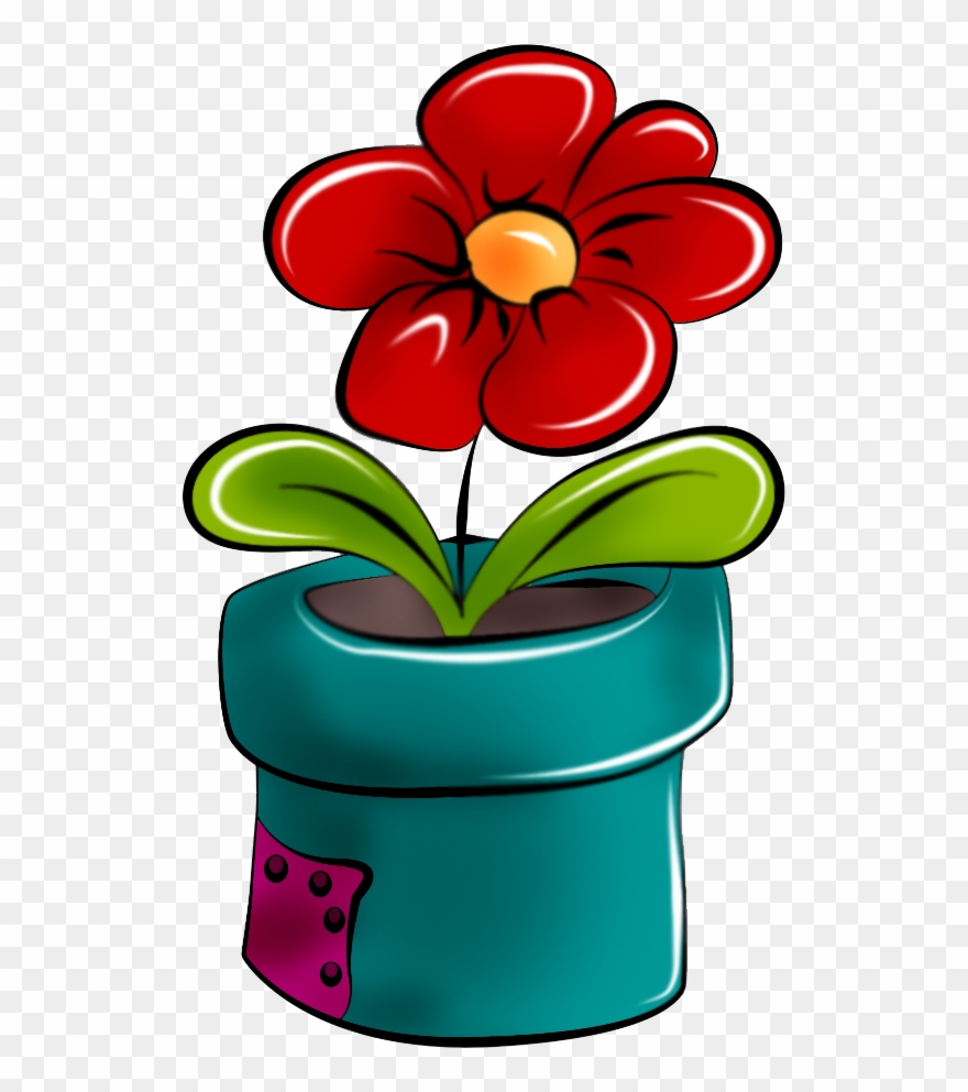 This Site Contains Information About Flower Clipart - Dibujo Maceta Con Flores - Png Download