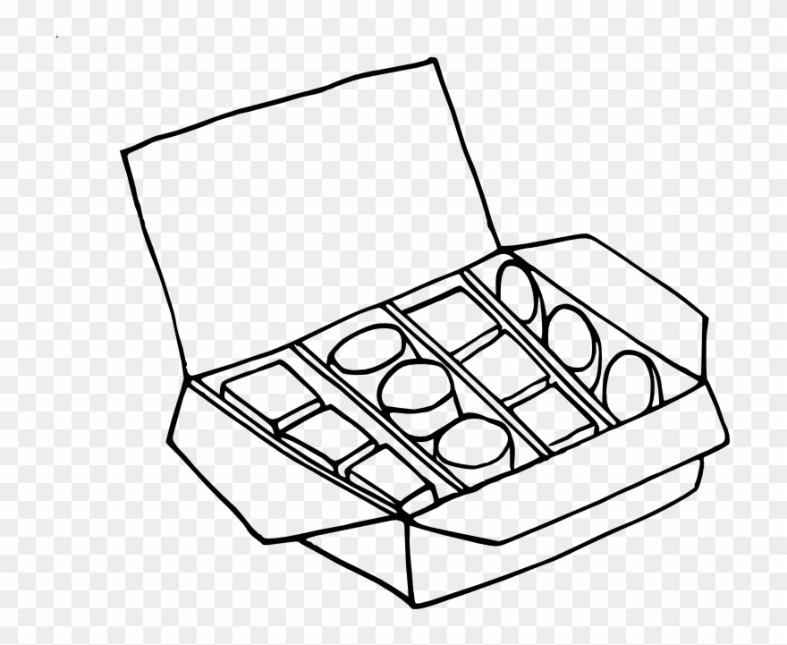 Coloriage Chocolat Coloriageboitedechocolat - Boite De Chocolat Dessin Clipart