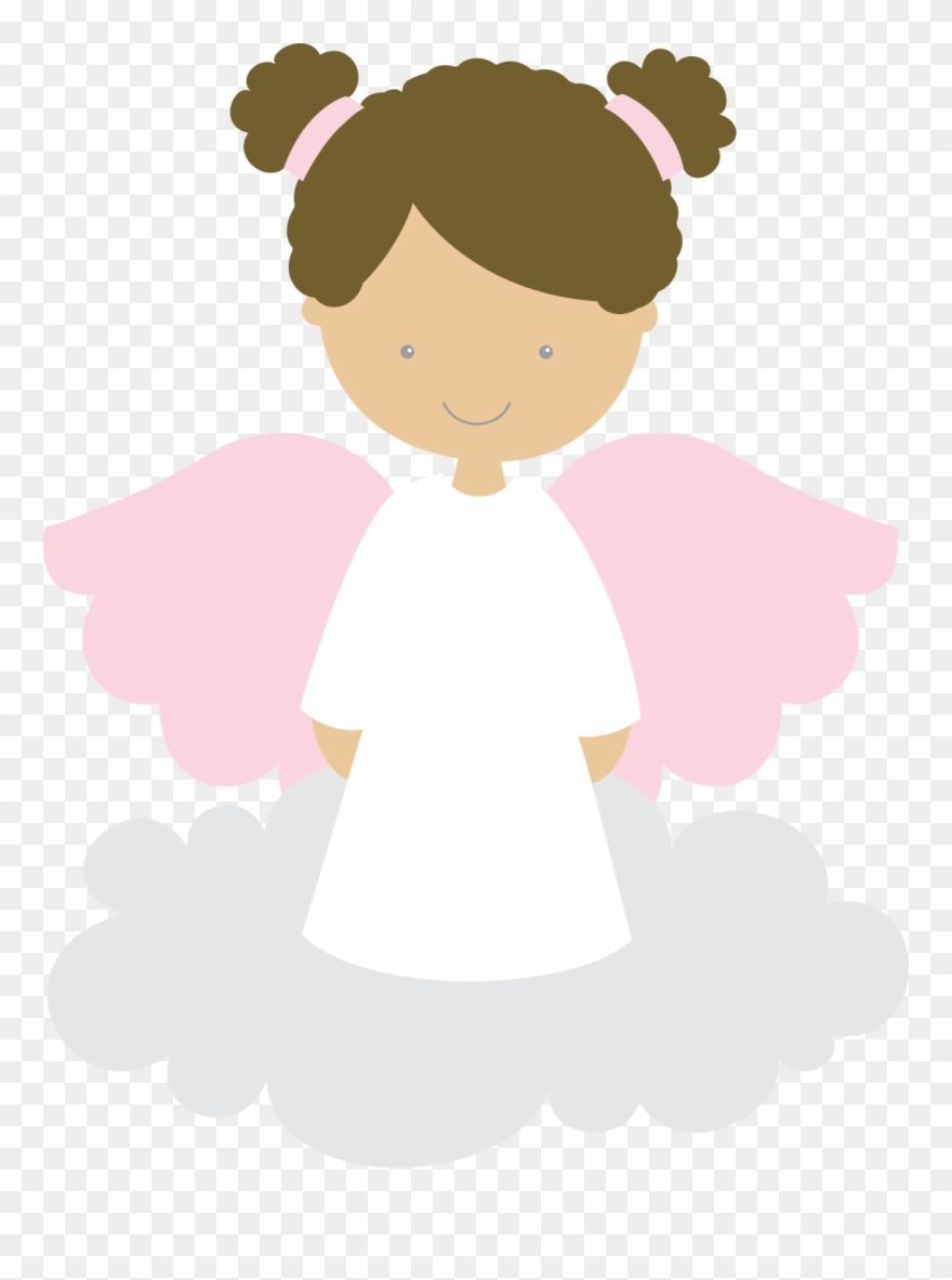 Angel First Communion Girl Clip Art - Anjinho Rosa Batizado Png Transparent Png