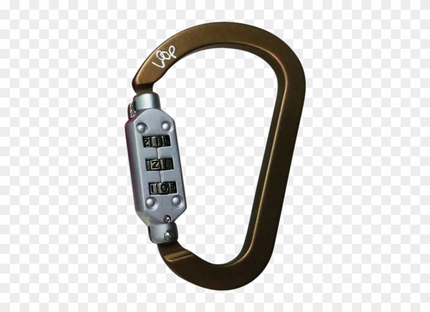 Carabiner Clip Combination Lock - Carabiner - Png Download