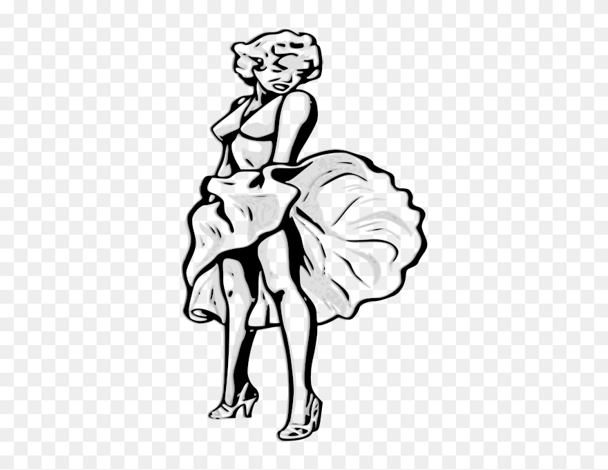 Finger Patrocinador Visual Arts Drawing - Marilyn Monroe Clip Art Black And White - Png Download