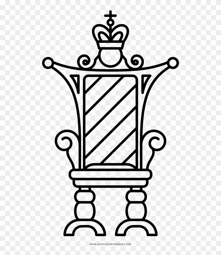 Throne Coloring Page - Line Art Clipart