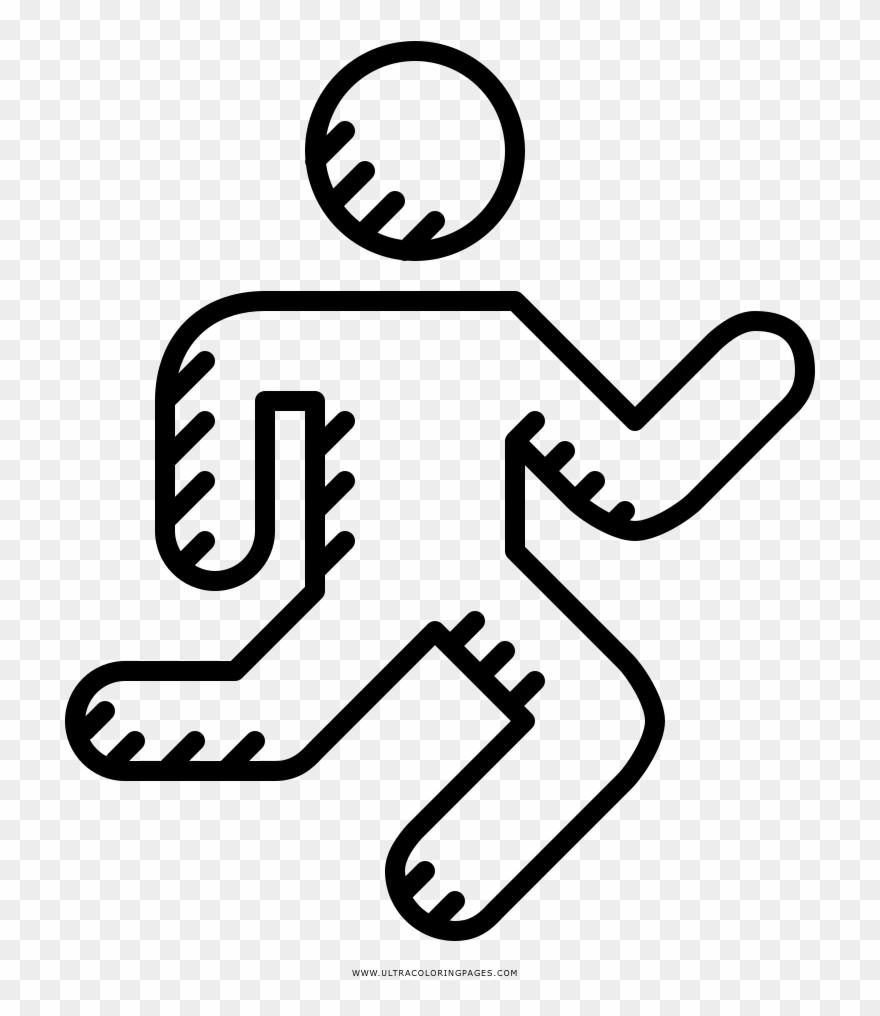 Jogging Coloring Page - Imagenes De Trotar Para Dibujar Clipart