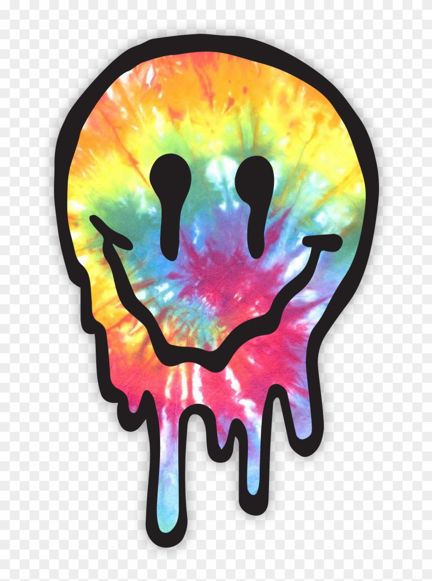Drippy Face Tie Dye Sticker Clipart