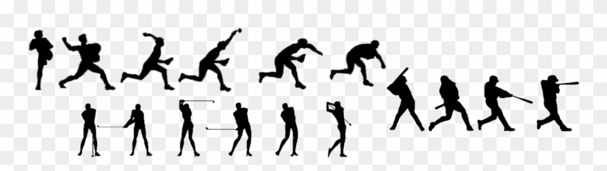 Baseball Hitting, Golf Swing, And Pitching Instruction - Silhouette Clipart