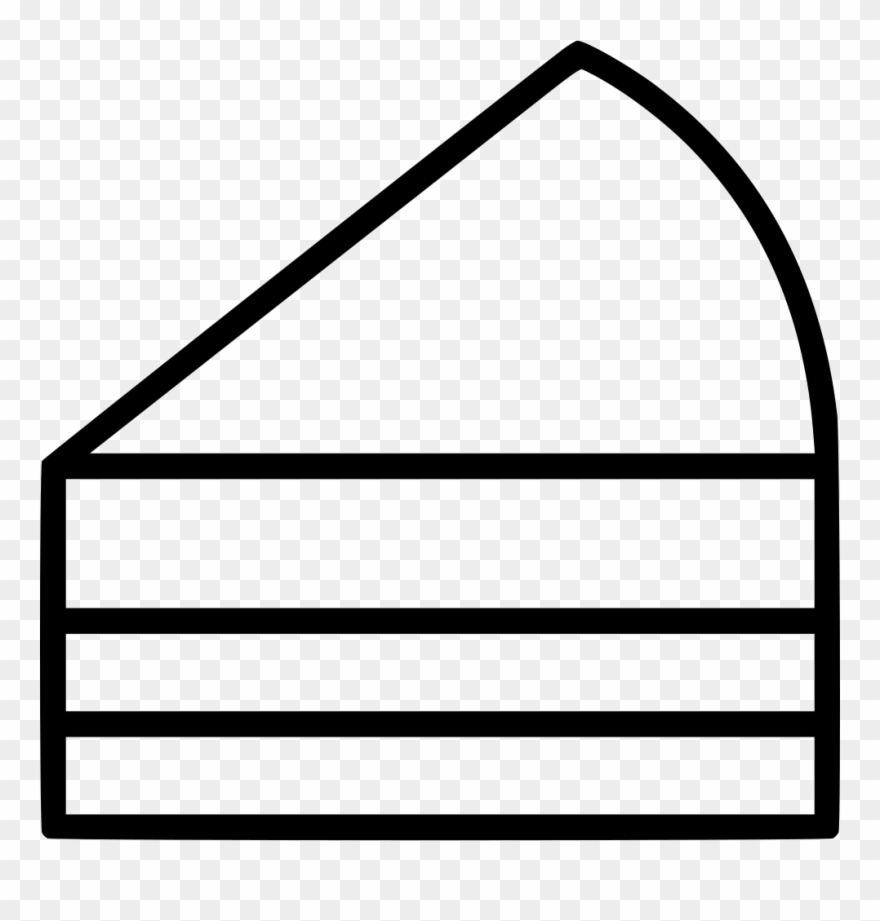 Cake Slice Comments - Line Art Clipart