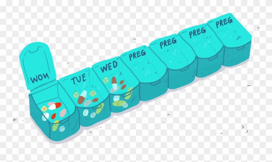 A Pill Box For A Pregnant Woman - Coin Purse Clipart