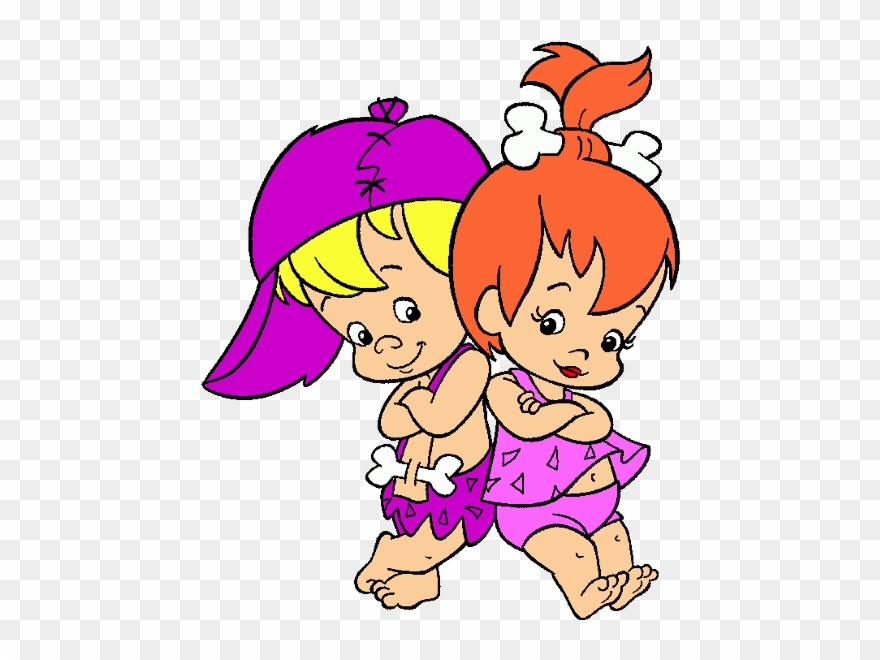 Flintstones Characters Cartoon Images - Pebbles And Bam Bam Svg Clipart