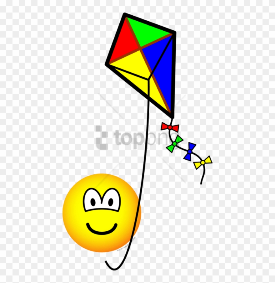 Free Png Kite Flying Emot - Kite Flying Smiley Clipart